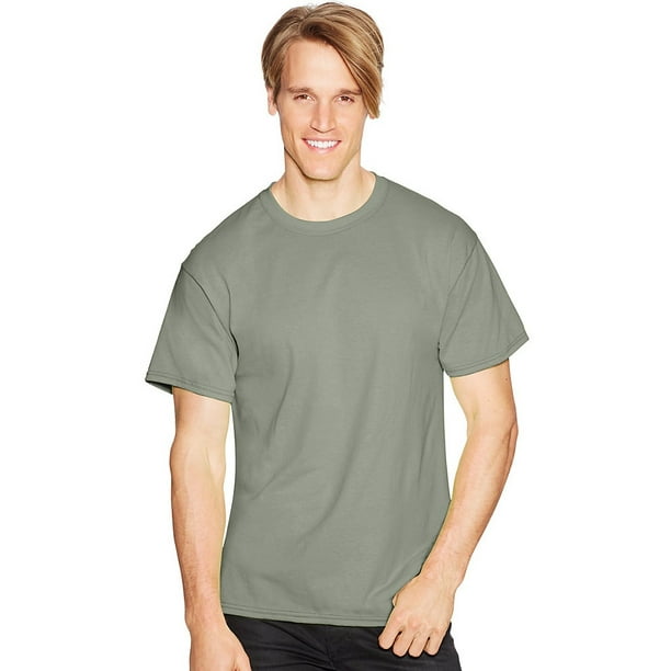 M Hanes ComfortBlend EcoSmart Crewneck Mens T-Shirt Stonewashed Green 